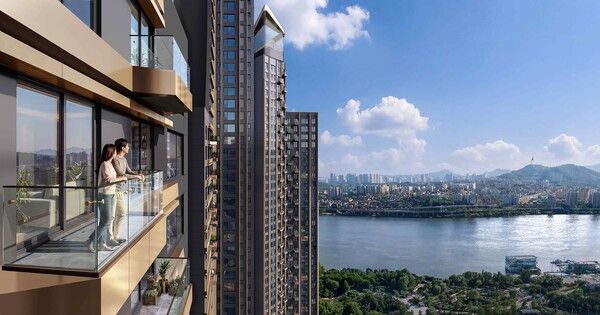 래미안 일루체라 세대 발코니에서 바라본 한강조망. [삼성물산]