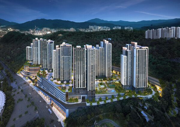 경기광주역 롯데캐슬 시그니처 1단지 야경 조감도. [롯데건설]