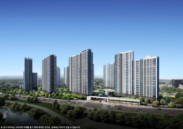 청주 푸르지오 씨엘리체 정면투시도. [대우건설]
