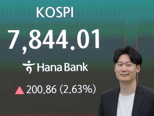 13일 서울 중구 하나은행 딜링룸 모습. [연합뉴스]
