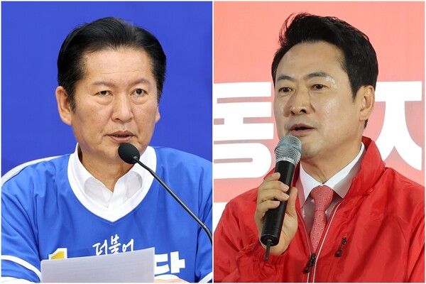 더불어민주당 정청래 대표(왼쪽)와 국민의힘 장동혁 대표. [연합뉴스]