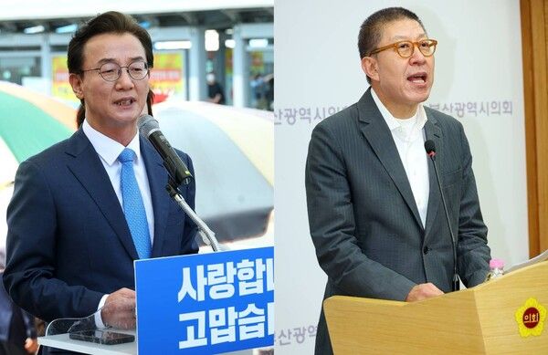 전재수 후보(왼쪽)와 박형준 후보. [연합뉴스]