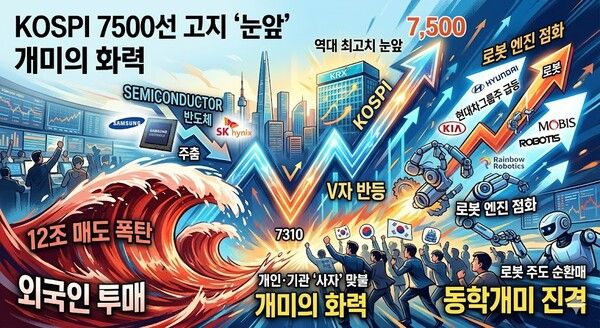 8일 유가증권시장에서 코스피 지수는 전 거래일보다 7.95포인트(0.11%) 상승한 7498.00으로 장을 마감했다. [제미나이·안중열 기자]