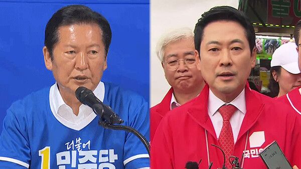 정청래(왼쪽) 더불어민주당 대표와 장동혁 국민의힘 대표. [KBS 뉴스 화면 갈무리]