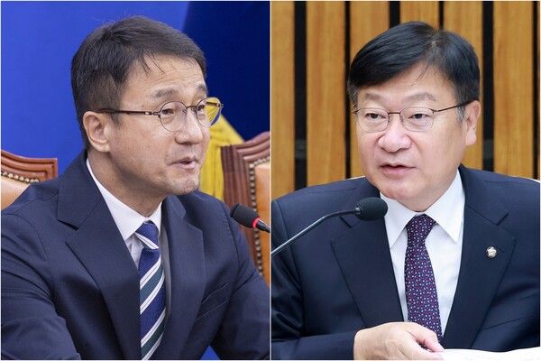 더불어민주당 한병도 원내대표(왼쪽)와 국민의힘 정점식 원내대표.[연합뉴스]