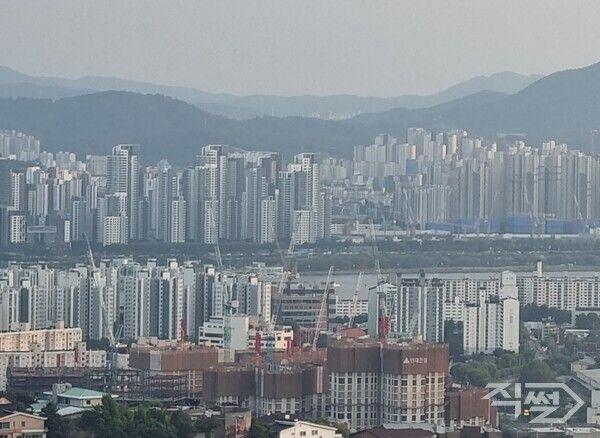 서울 남산에서 내려다본 아파트 단지 전경. [직썰]