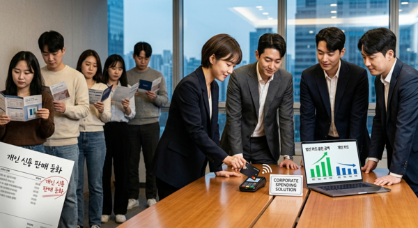 법인카드 평균 승인액이 전년 동기 대비 6.7% 증가했다. [제미나이·이연주 기자]
