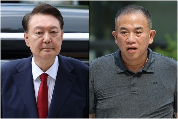 윤석열 전 대통령(왼쪽)과 명태균씨. [연합뉴스]