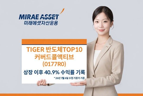 ‘TIGER 반도체TOP10커버드콜액티브 ETF’가 지난 4월 21일 상장 이후 국내 상장 커버드콜 ETF 가운데 가장 높은 수익률을 기록했다. [미래에셋자산운용]