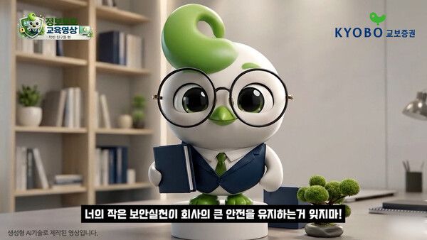 교보증권은 임직원의 정보보호 인식 제고와 참여 확대를 위해 생성형 AI를 활용해 교육 영상을 자체 제작했다. [교보증권]