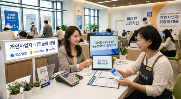 금융당국의 가계대출 총량 규제가 장기화하자 인터넷전문은행들이 기업금융과 개인사업자 대출을 새로운 성장축으로 삼고 체질 개선에 나섰다. [제미나이