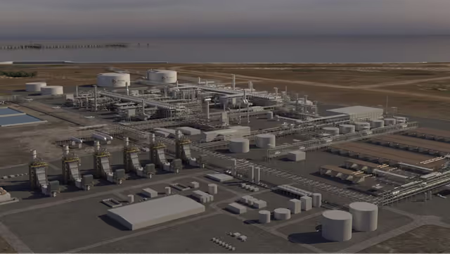 로부마 LNG 프로젝트의 액화 플랜트 조감도. [Eni]