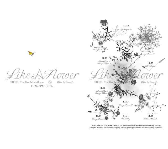 레드벨벳 아이린 첫 솔로 앨범 ‘Like A Flower’ 스케줄 포스터 캡처 이미지.jpg