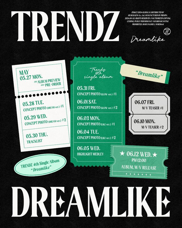 [글로벌에이치미디어] 보도자료_트렌드지 신보 DREAMLIKE 스케줄러 공개 본격 컴백 카운트다운 돌입_240524.jpg
