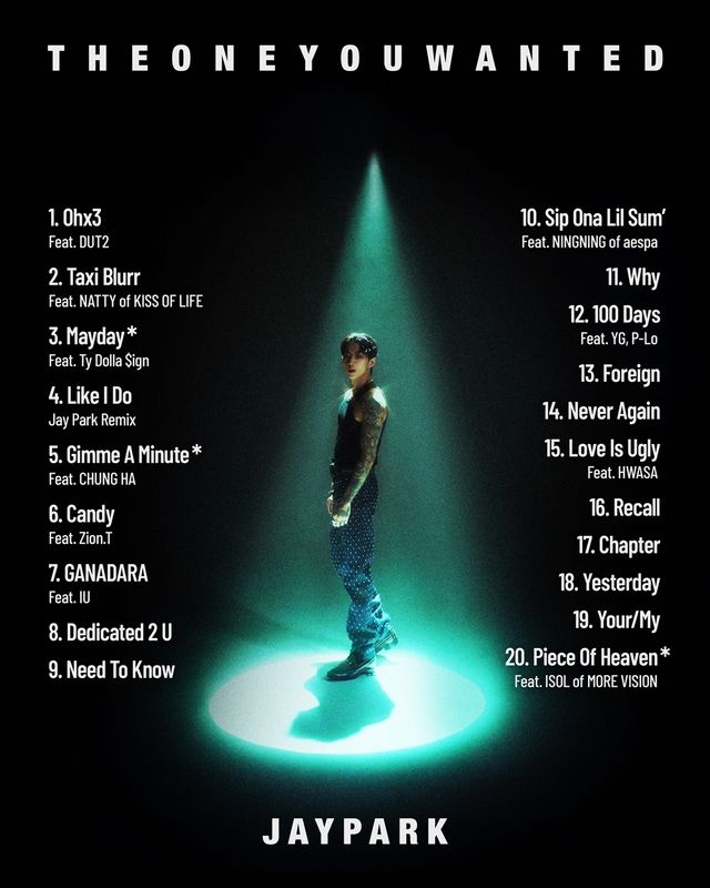 (0926) 박재범, 정규 6집 ‘THE ONE YOU WANTED’ 트랙리스트 공개 (1).jpg