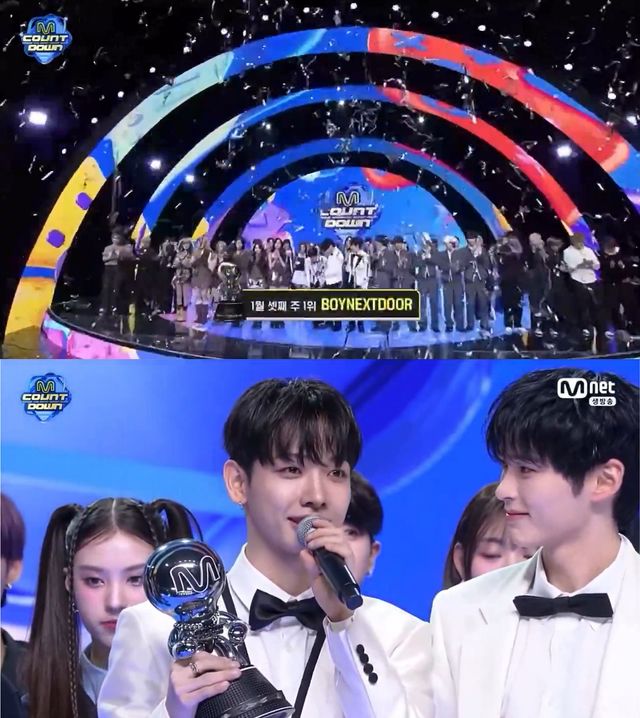 보이넥스트도어 ‘엠카운트다운’ 1위 방송화면 갈무리.jpg