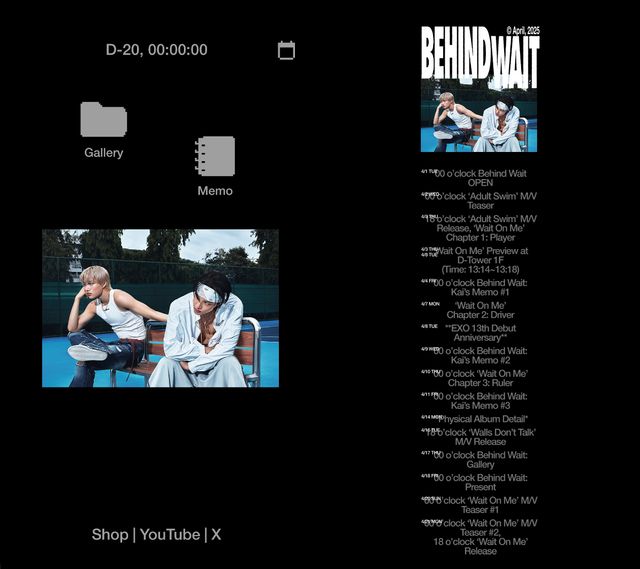 카이 프로모션 웹사이트 'Behind Wait' 및 스케줄 포스터 이미지.jpg