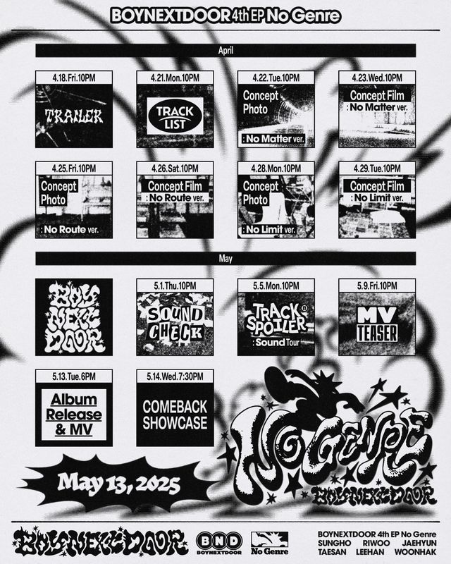 보이넥스트도어 미니 4집 ‘No Gerne’ 스케줄러 이미지.jpg