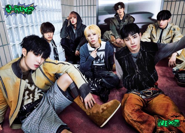 NEXZ 미니 2집 'O-RLY' 단체 이미지 (왼쪽부터 휴이-세이타-토모야-소 건-유키-하루-유우).jpg