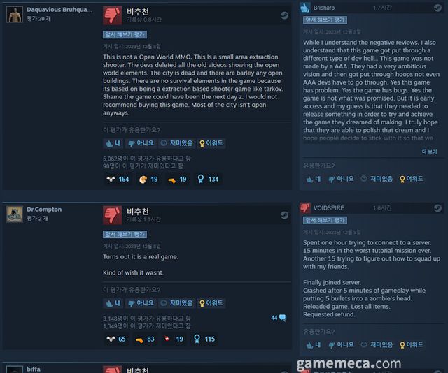 MMO도 아니고 오픈월드도 아니다라는 의견이 많다 (사진 출처: 게임 스팀 페이지)