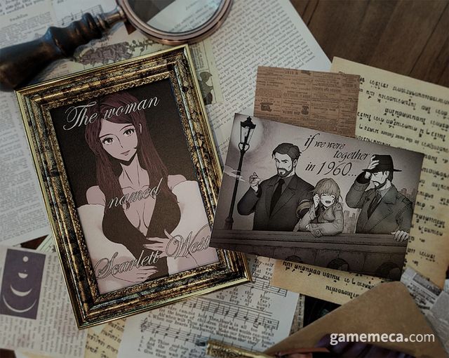 루팡 3세에 대한 오마주가 반영된 엽서세트 (사진출처: 루미네나이트 공식 텀블벅 페이지)