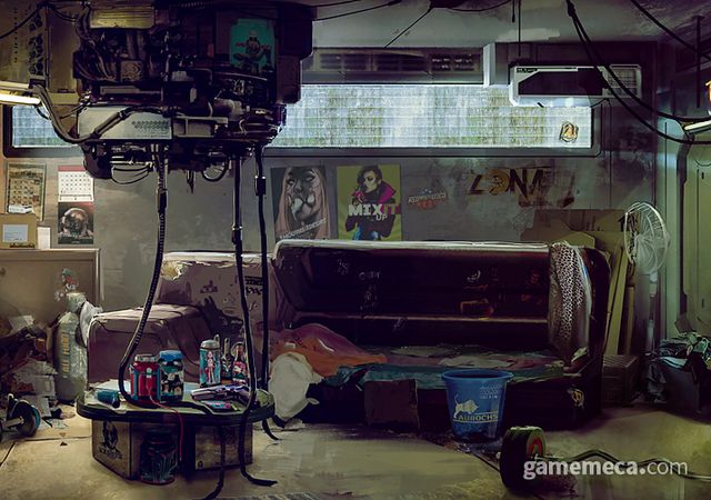 오른쪽 저 선풍기를 보니, 이 사건은 선풍기로 인한 질식사겠군 (사진출처: 사이버펑크 2077 공식 설정집 '월드 오브 사이버펑크')