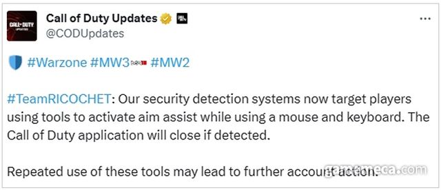 컨버터 감지 시 강제 종료하는 시스템이 추가됐다 (사진출처: 콜 오브 듀티 업데이트 공식 X)