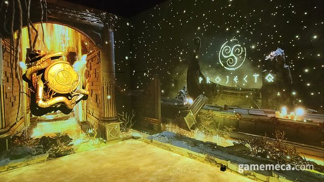 오딘 IP의 확장을 알릴 '프로젝트 Q' 테마의 미디어 공간이 펼쳐진다 (사진: 게임메카 촬영)