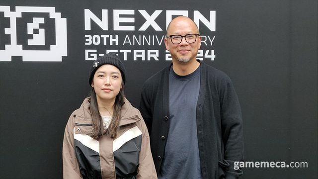 슈퍼바이브 개발사 씨어리크래프트의 제시카 남 총괄 PD(좌)와 조 텅 CEO(우) (사진: 게임메카 촬영)