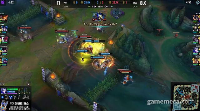 BLG 역시 막강한 경기력을 보여줬다 (사진출처: LCK 공식 유튜브 채널 갈무리)