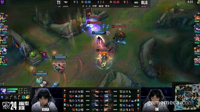 4세트는 '페이커' 이상혁 선수의 플레이가 특히 돋보였다 (사진출처: LCK 공식 유튜브 채널 갈무리)