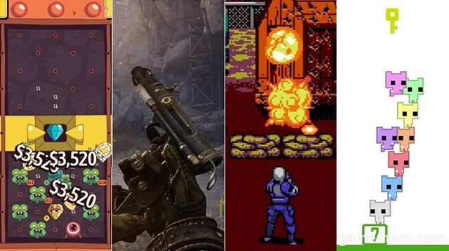 왼쪽부터 발리오네어, 위치파이어, UFO 50, 피코 파크 2 스크린샷 (사진출처: 스팀)