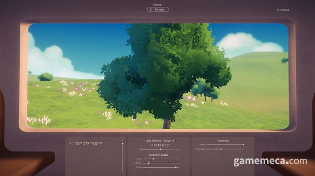 기차 밖을 바라보며 감상하는 '온 트랙' (사진출처: 스팀 상점 페이지)