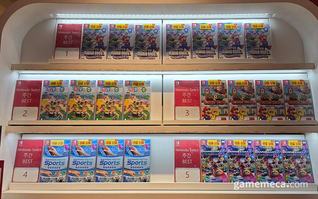 마리오 IP 신작임에도 불구, 마리오 vs 동키콩의 화력은 그리 크지 않았다고 (사진: 게임메카 촬영)