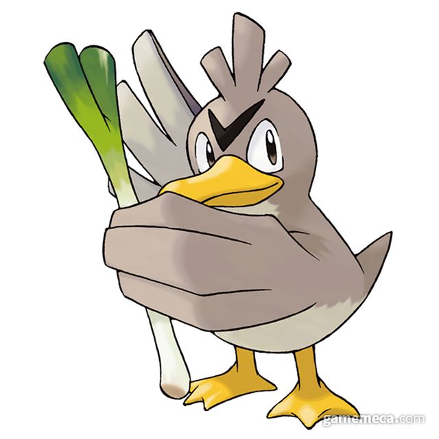 파와 오리가 동시에! 파 손질도 잘 되어있으니 그대로 먹으면 되겠다 (사진출처: zukan.pokemon.co.jp)