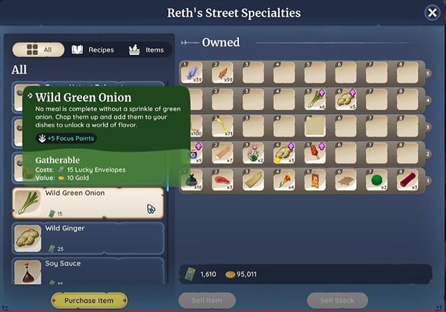 야생 파를 캐거나, 사먹자 (사진출처: MMO Wiki 유튜브 채널 영상 갈무리)