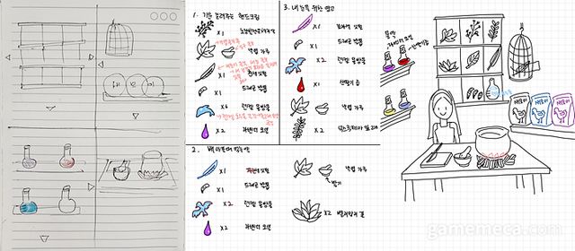잊혀진 서재 약조공방 스테이지 구상 스케치 (사진제공: 소낙)