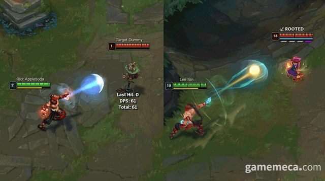 리 신 스킬 비주얼 개선 비교, 좌측이 구버전 (사진출처: 라이엇게임즈 공식 홈페이지)