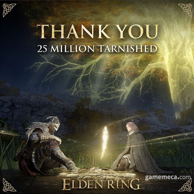 엘든 링 2,500만 장 출하 발표 이미지 (사진출처: 반다이남코 엔터테인먼트 공식 X)