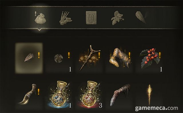 인벤토리 신규 아이템 확인 기능 추가 (사진출처: 엘든 링 공식 홈페이지)