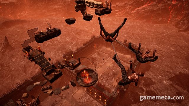 쇠사슬로 연결된 동료와 함께 지옥을 오르는 '체인드 투게더' (사진출처: 스팀)