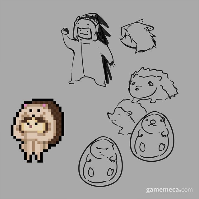 가시를 발사하는 고슴도치 등, 귀여운 특징을 살린 캐릭터를 고려하기도 했었다고 (사진제공: 이게게개임)