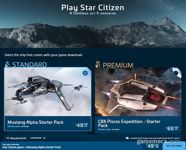 펀딩 알파의 전설이 된 스타 시티즌 (사진출처: 스타 시티즌 공식 홈페이지)