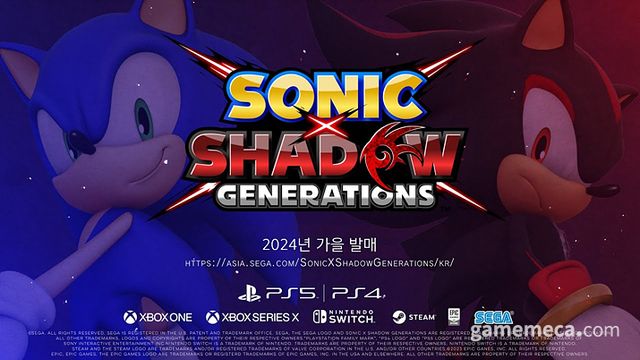 소닉x섀도우 제너레이션즈 대표 이미지 (사진출처: 세가 코리아 공식 유튜브 채널 영상 갈무리)