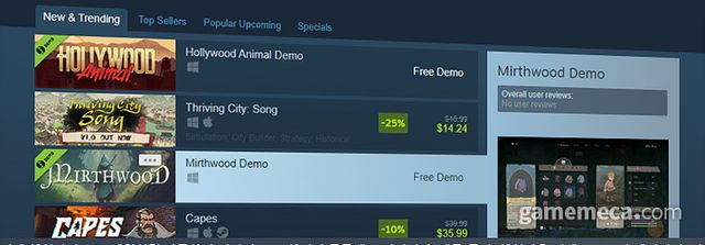 체험판의 전반적인 노출 빈도도 늘어났다 (사진출처: 스팀 뉴스 페이지)