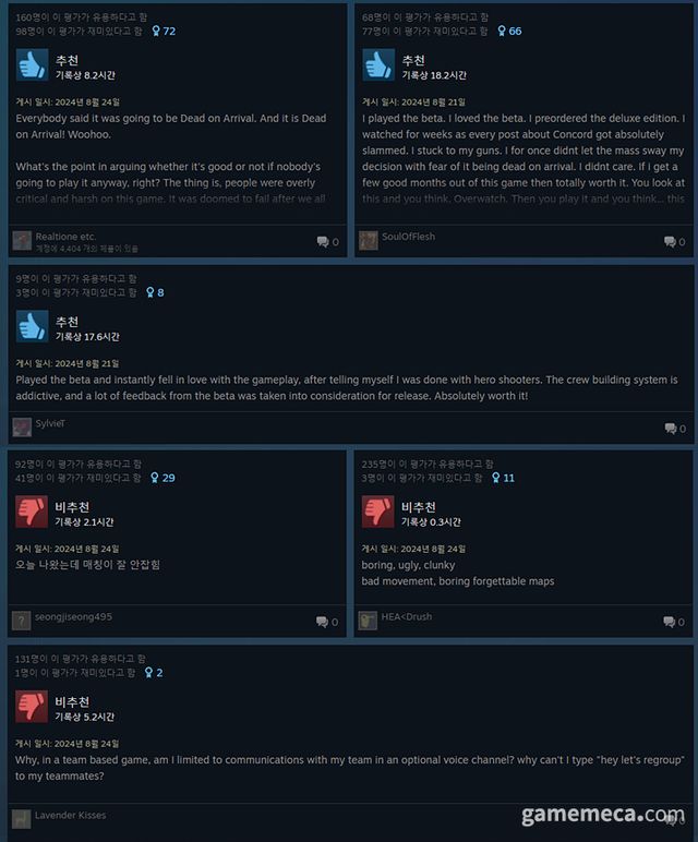 플레이는 긍정적이지만, 이외 단점들이 지적된다 (사진출처: 스팀 상점 페이지)