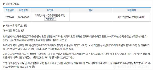 전기통신사업법 일부개정법률안 발의내용 (자료출처: 국회 의안정보시스템)