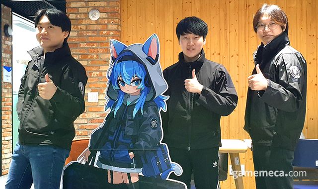 좌측부터 고범준 부대표, 김한빛 대표, 서상현 GD (사진: 게임메카 촬영)