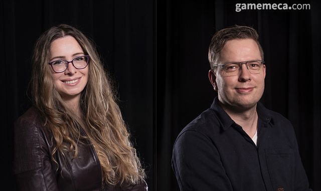 더 베일가드 게임 디렉터 코린 부쉬(좌)와 존 에플러(우) (사진제공: EA)