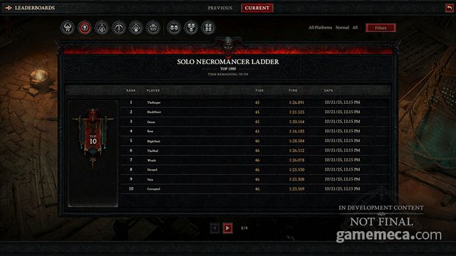 신규 콘텐츠 '순위표' (사진제공: 블리자드)